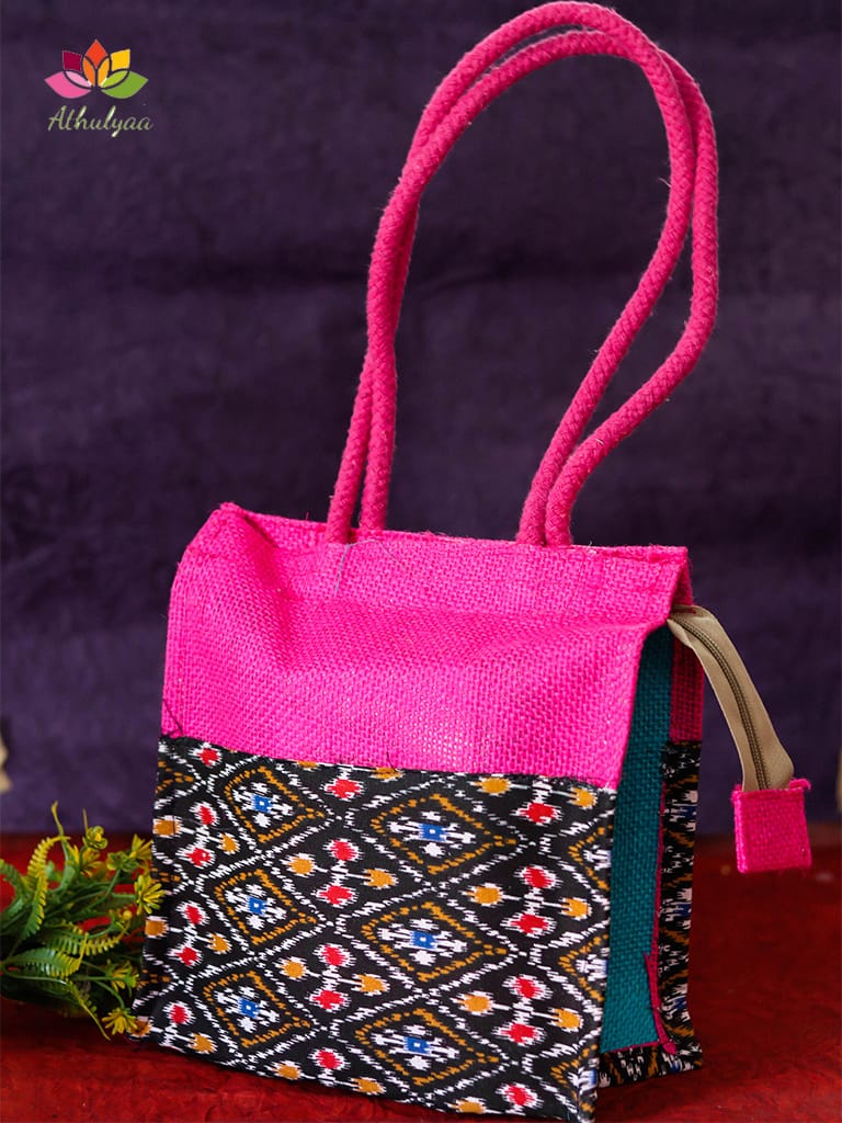 Jute Bag With Kalamkari Print
