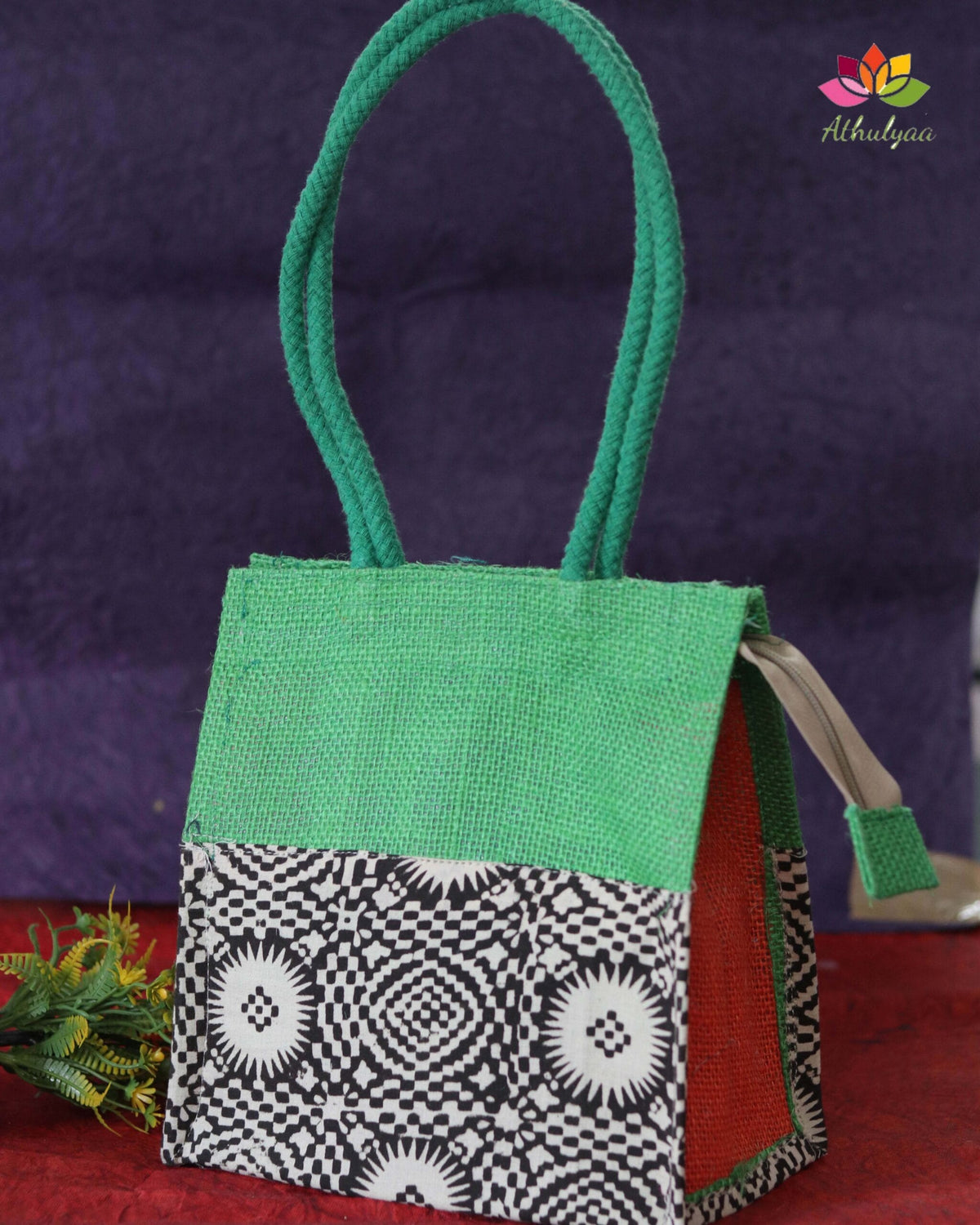 Jute Bag With Kalamkari Print