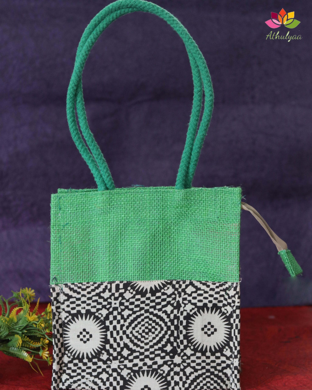 Jute Bag With Kalamkari Print