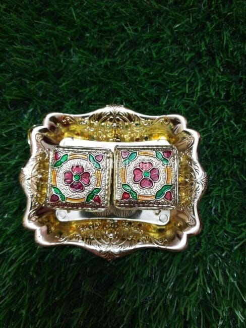 Kumkum Box On Plate