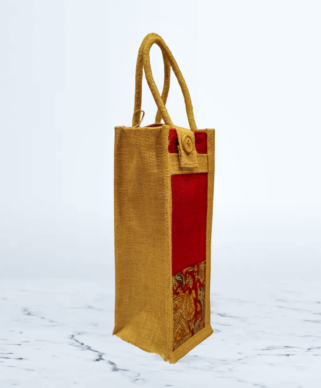 Jute Kalamkari Bottle bag