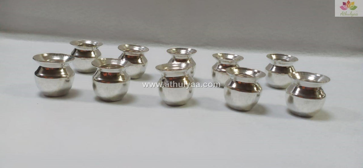 German Silver Mini Kalasha - Set of 10