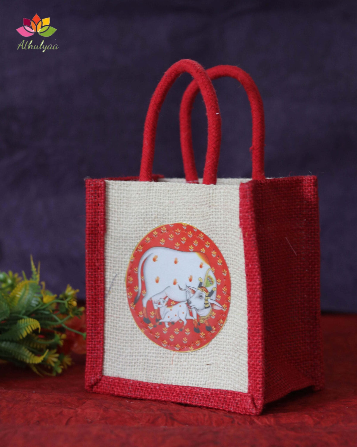 Pichwai cow Mini Jute bag