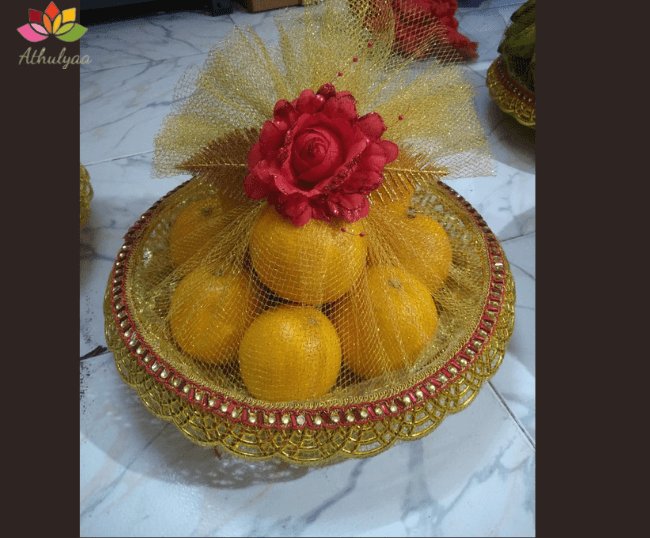 Seer varisai Plate Decoration with Net wrap