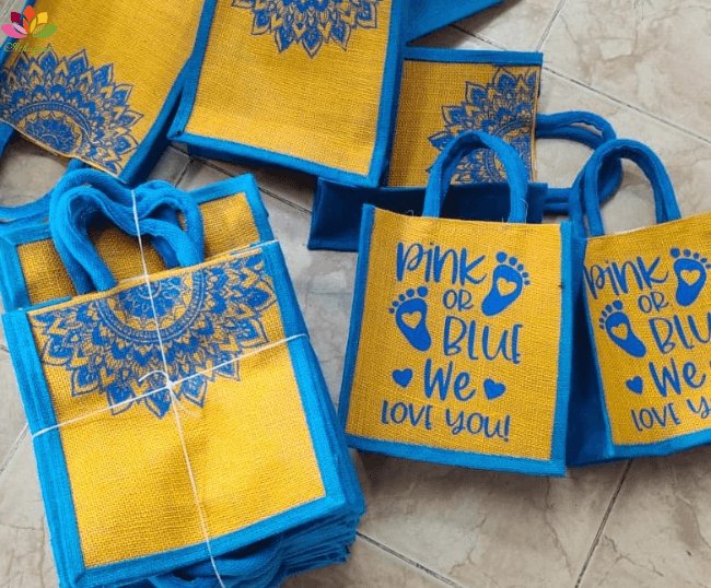 Mandala Print Jute Bag