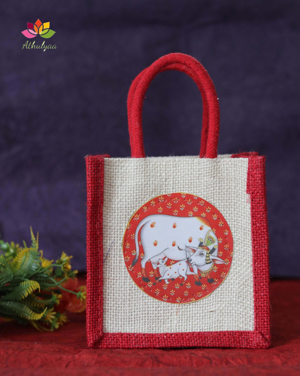 Pichwai cow Mini Jute bag