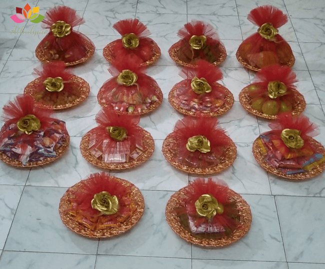 Seer varisai Plate Decoration with Net wrap