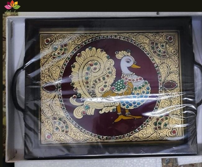 Tanjore Style Painting tray- medium