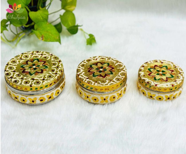 Meenakari Floral Steel Box