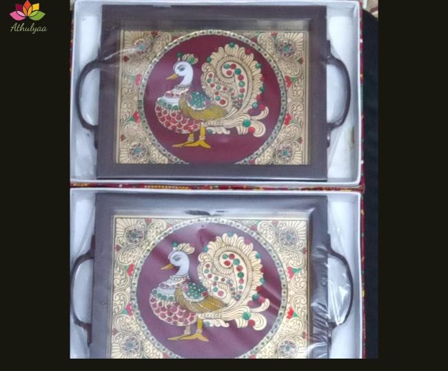 Tanjore Style Painting tray- medium
