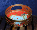 Pichwai Round Metal Tray - 8 inches