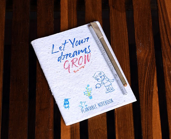 Eco friendly Plantable notebook with pencil
