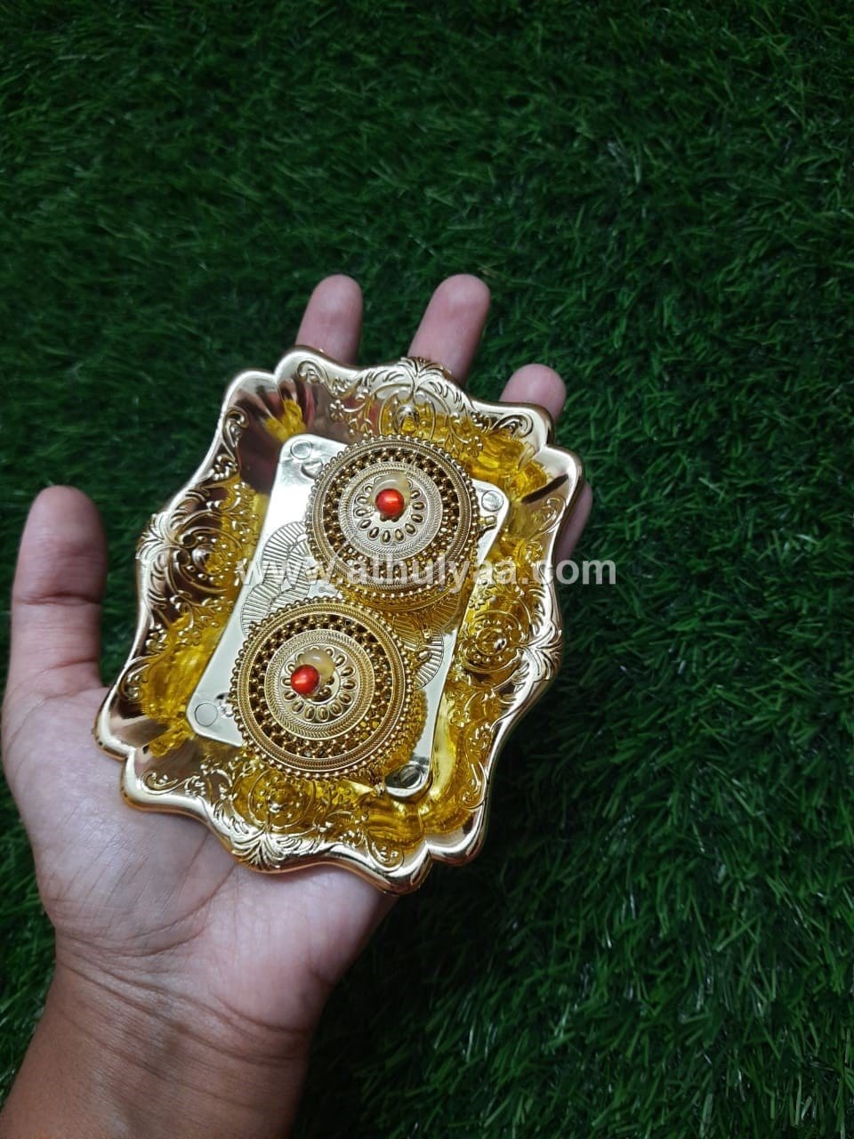 Kumkum Box On Plate