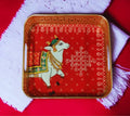 Pichwai cow Metal Tray with kolam print