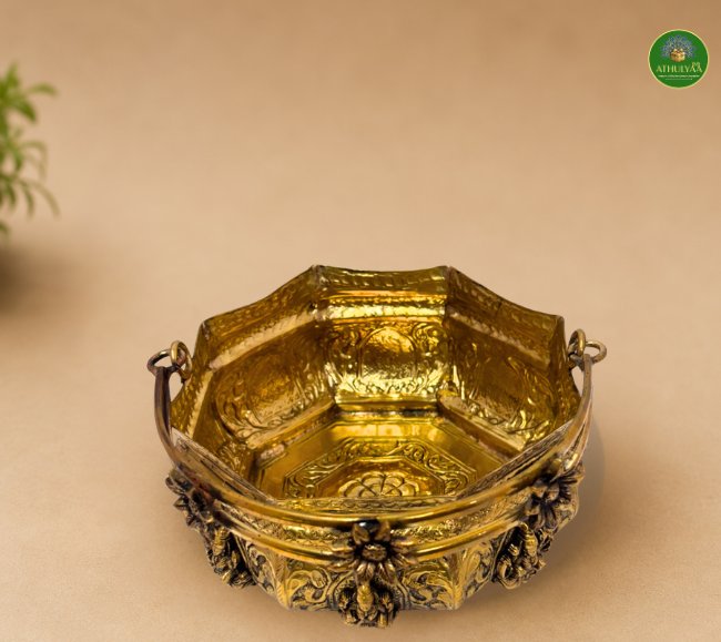 Ashtalakshmi Brass Design Temple flower basket