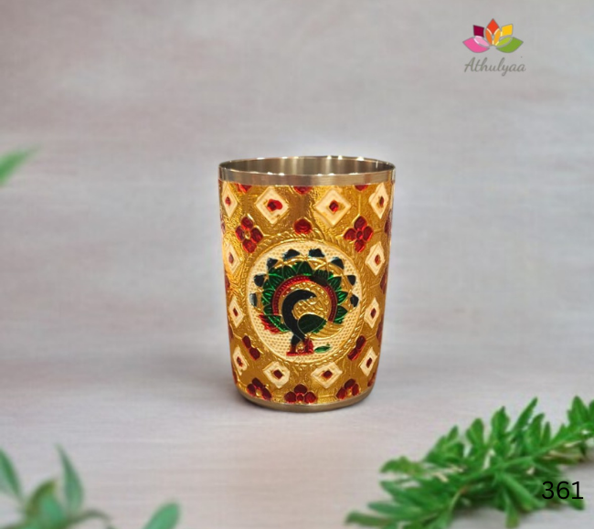 Royal Red & White Meenakari Glass
