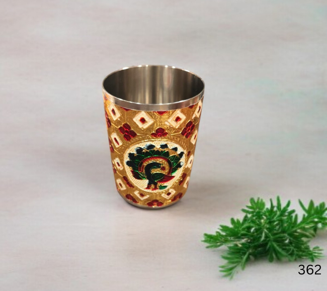 Royal Red & White Meenakari Glass