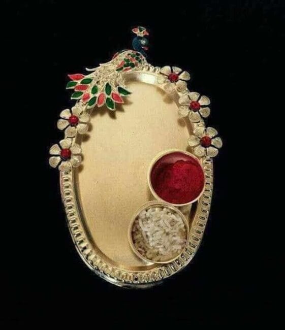 Peacock Kumkum Platter
