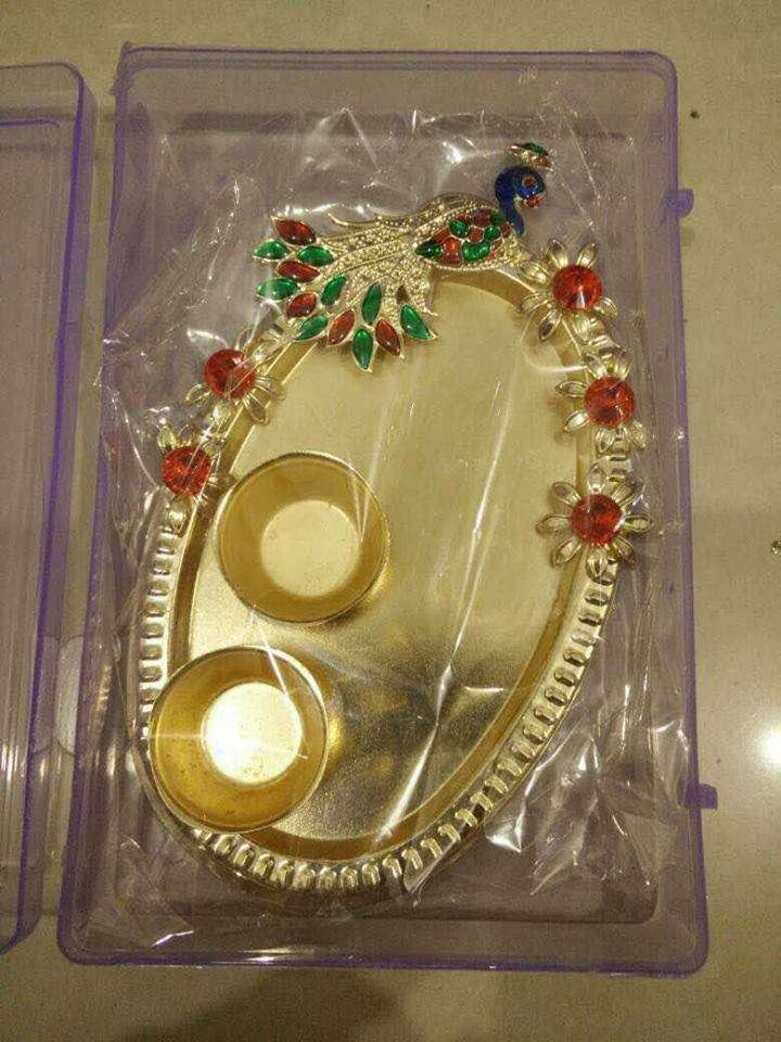 Peacock Kumkum Platter