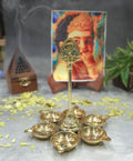 Sashti Shatkonam Brass Lamp