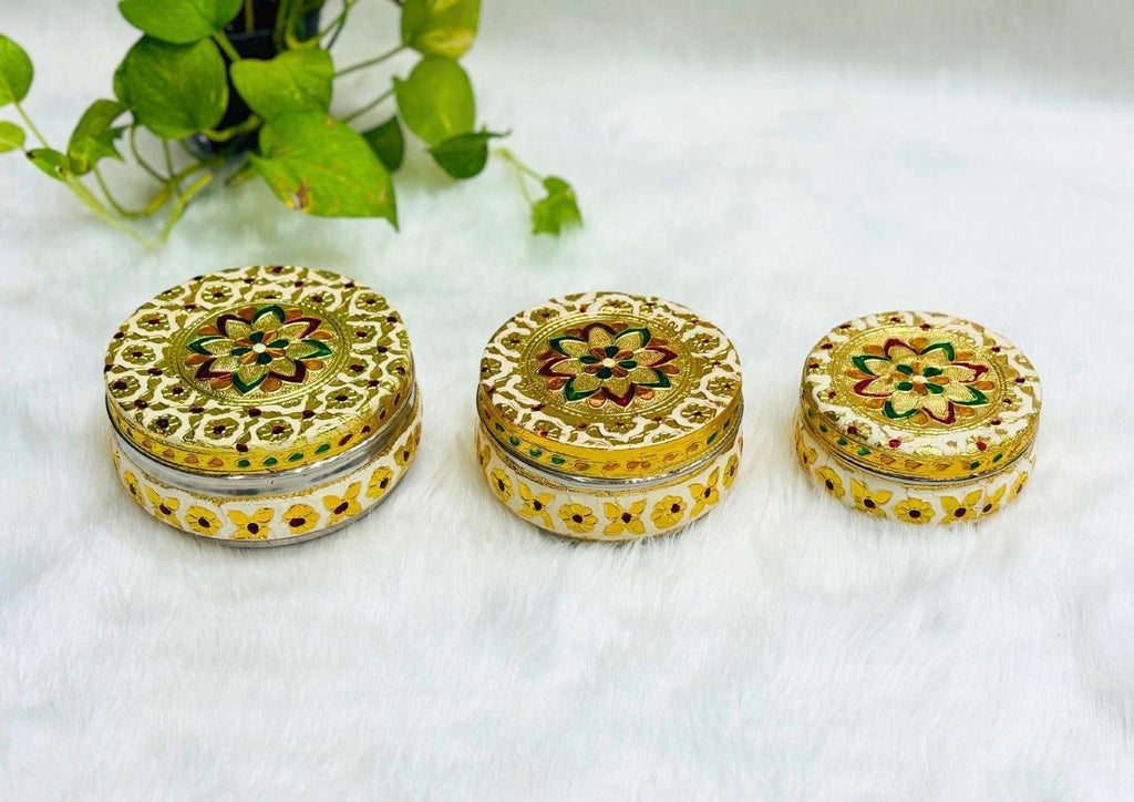Meenakari Floral Steel Box