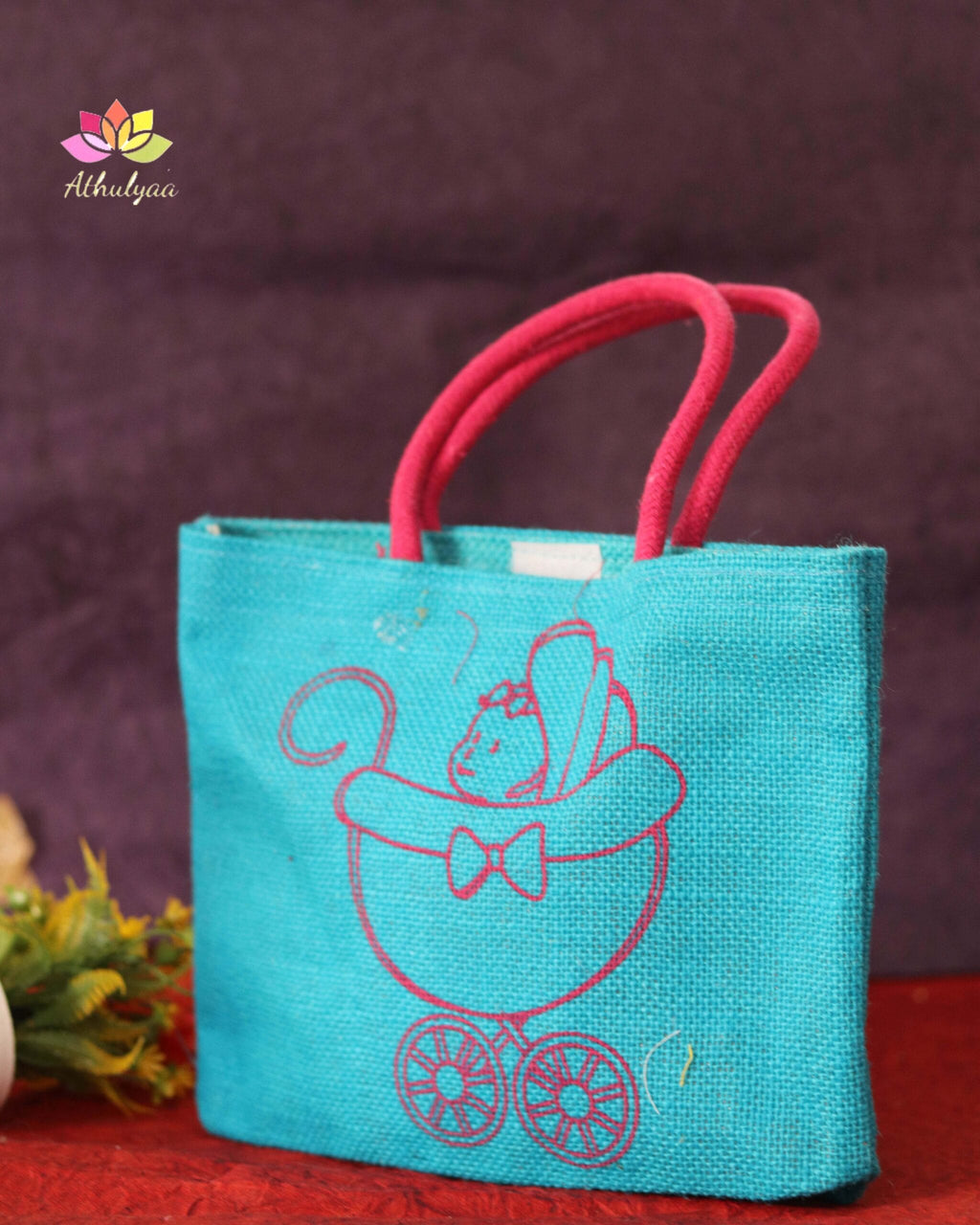 Jute Bag With Baby Trolley Design