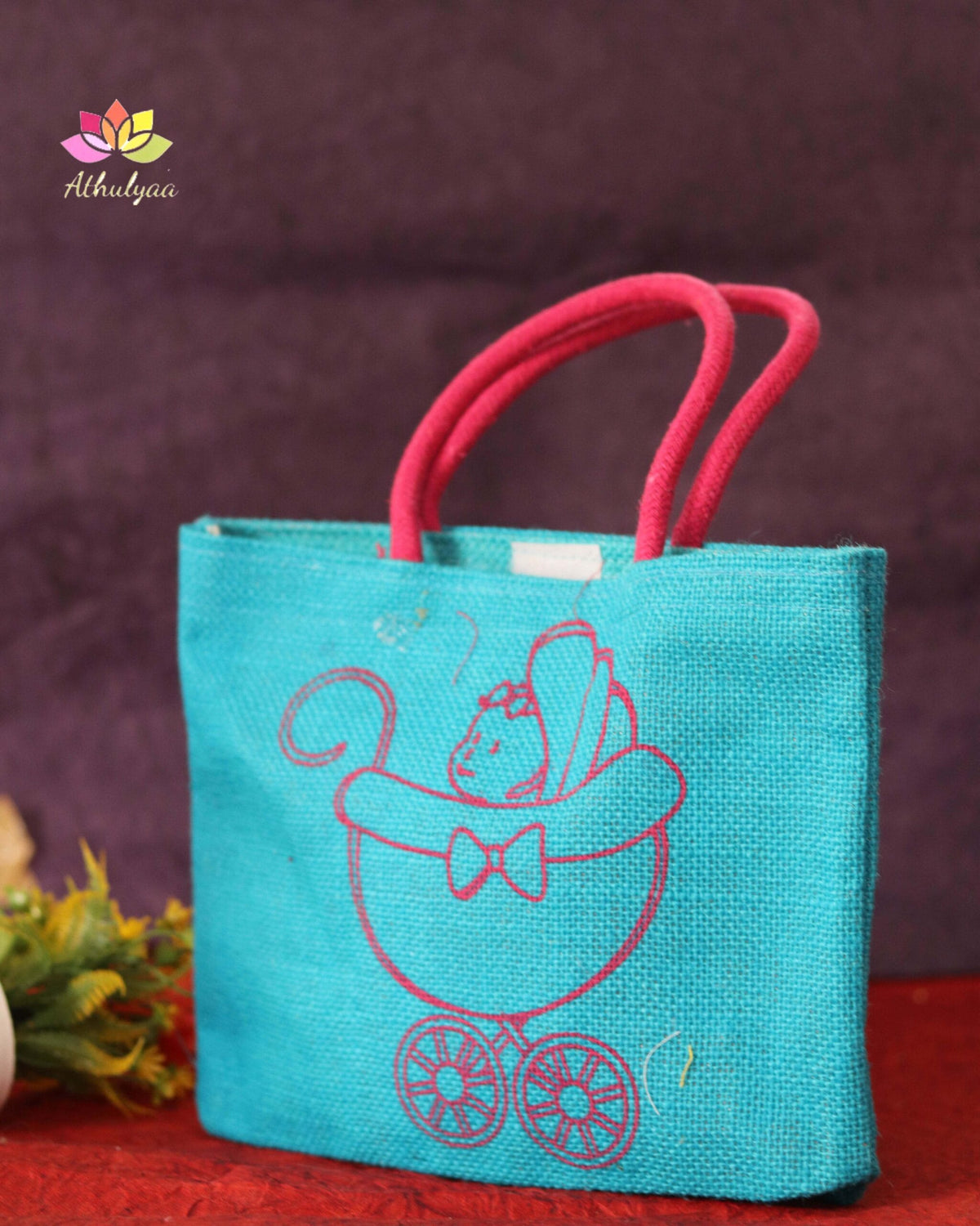 Jute Bag With Baby Trolley Design