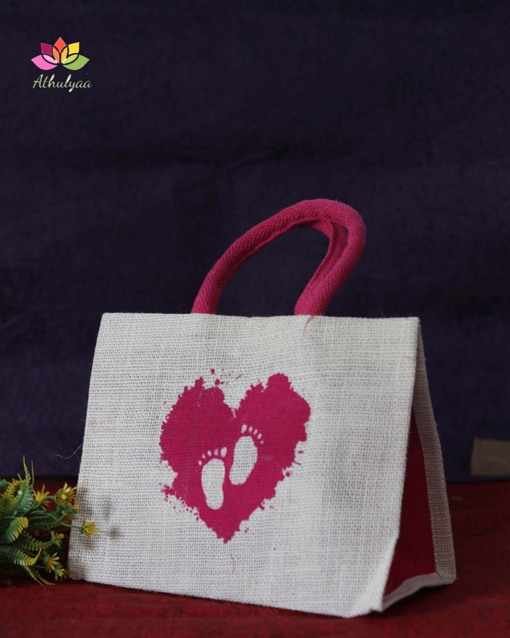 Jute Bag With Baby Foot Print