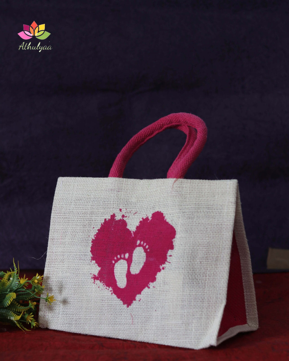 Jute Bag With Baby Foot Print