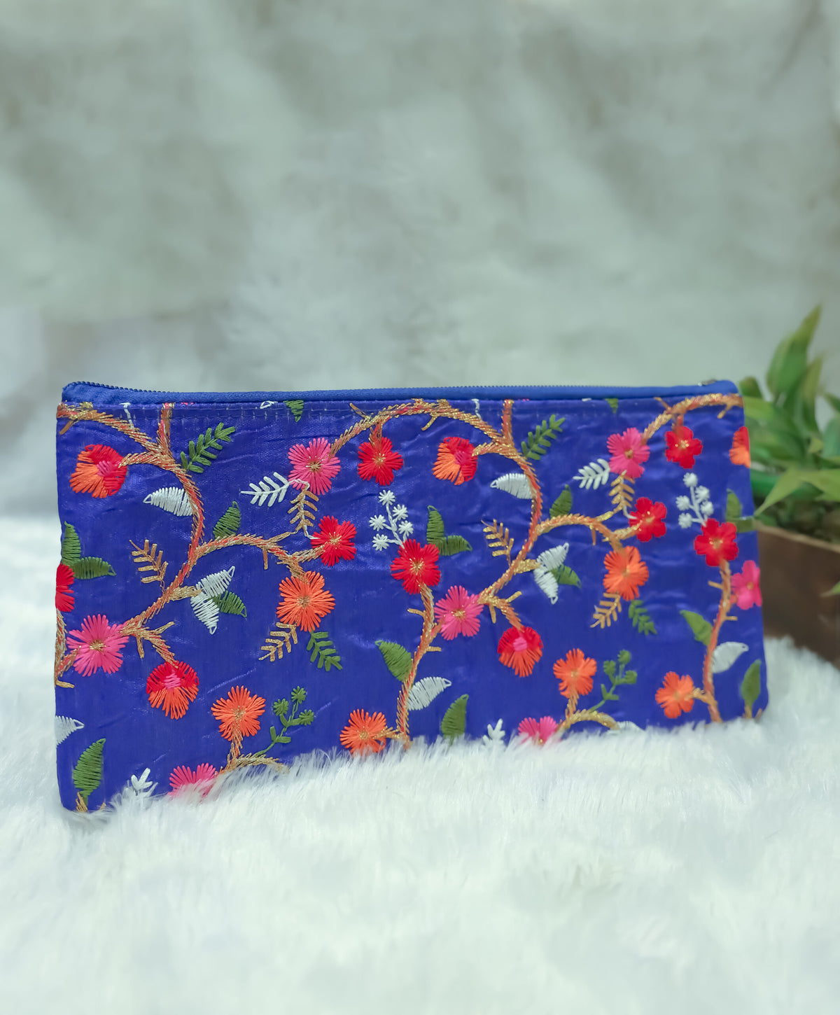 Multi flower embroidery Hand purse