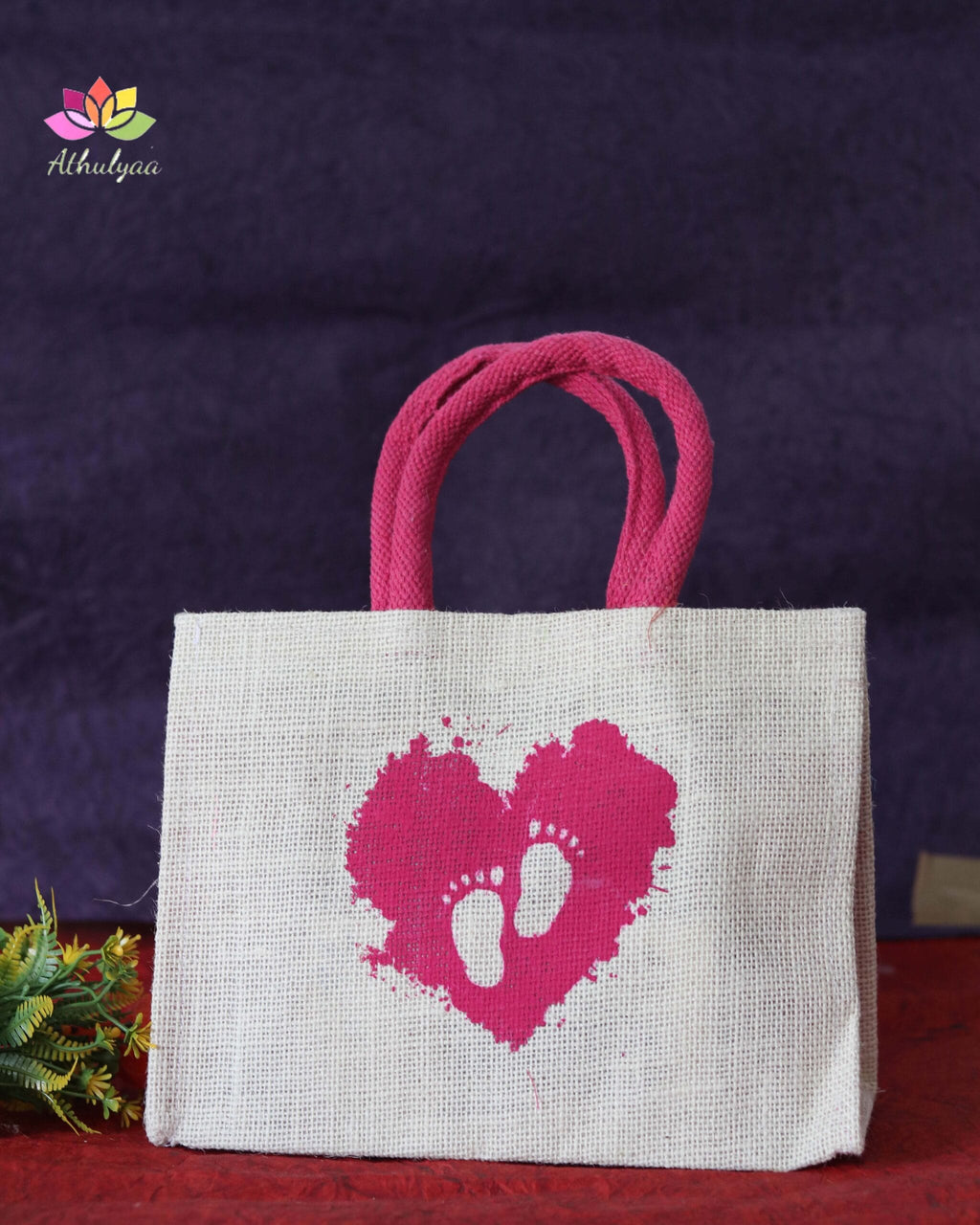 Jute Bag With Baby Foot Print