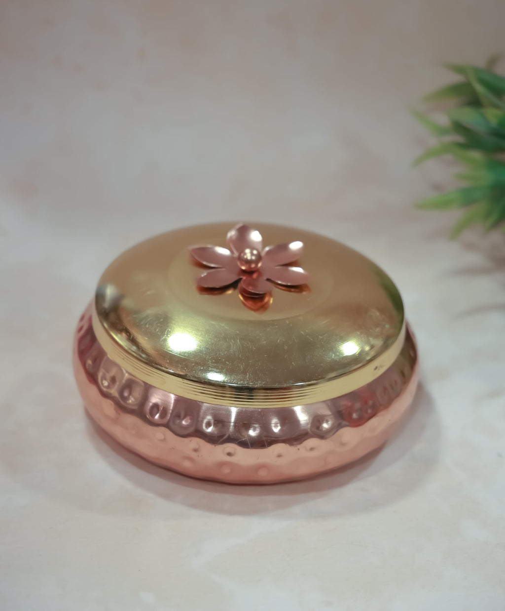 Metal Matki Box Copper Finish