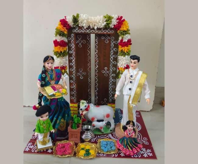 Grahapravesam Dolls set with children