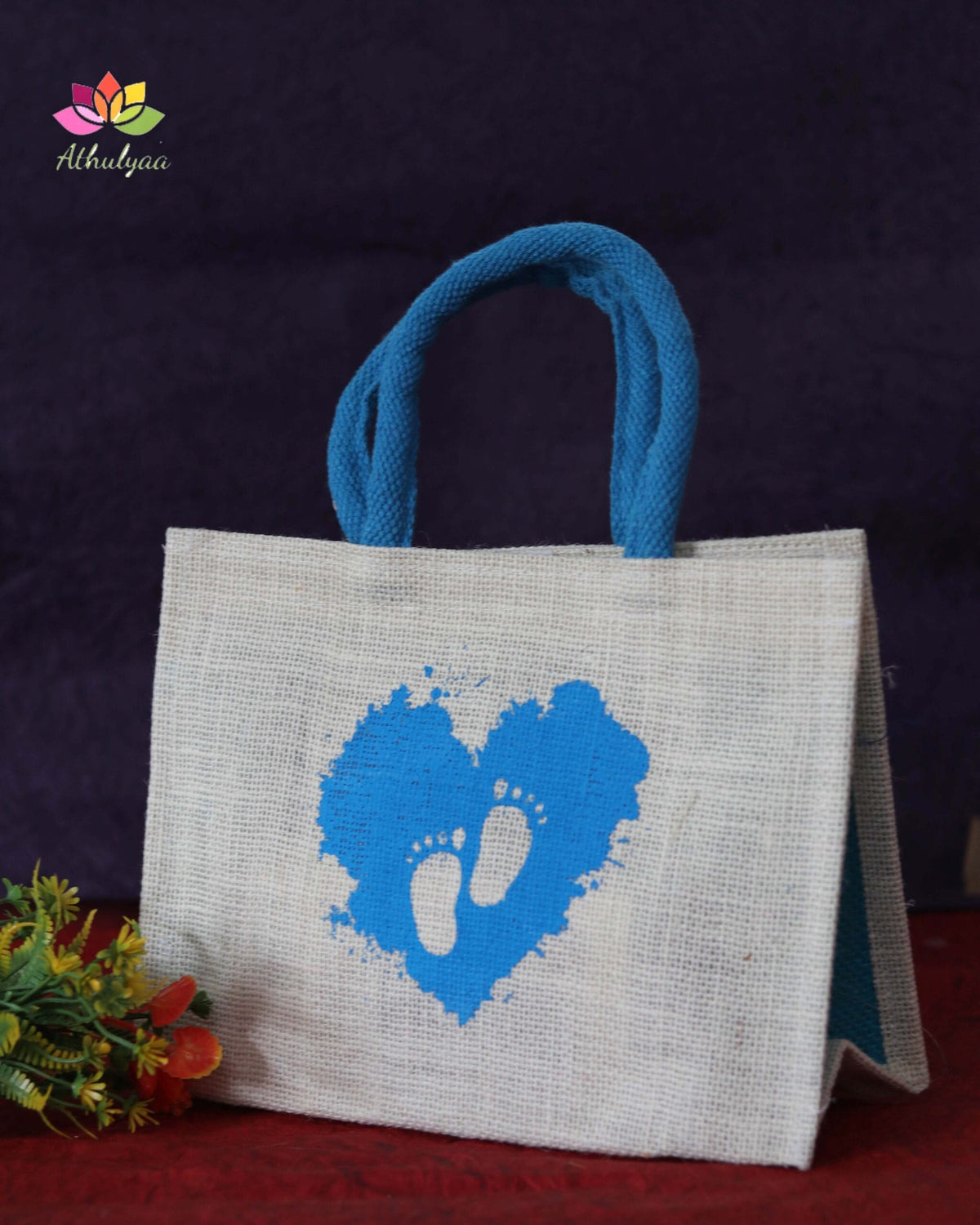 Jute Bag With Baby Foot Print