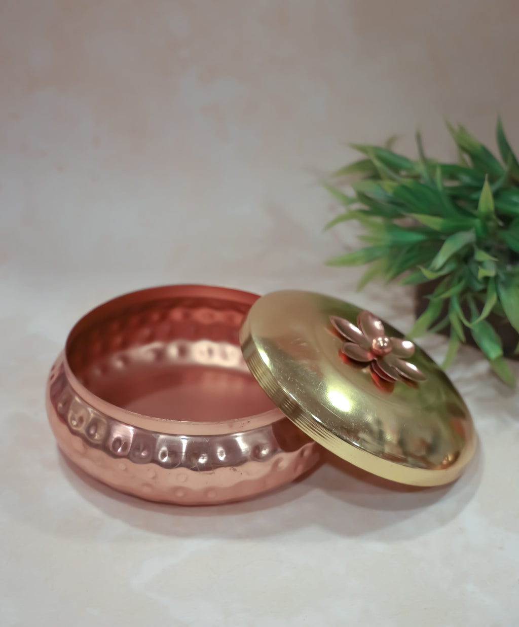 Metal Matki Box Copper Finish