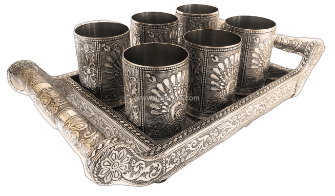 Decorative Tray-6 Glass Set