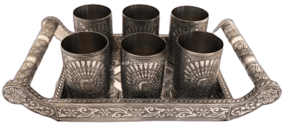 Decorative Tray-6 Glass Set