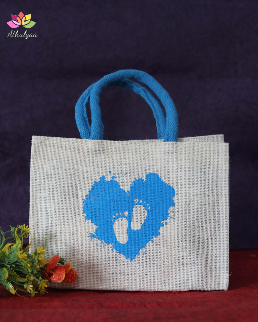 Jute Bag With Baby Foot Print