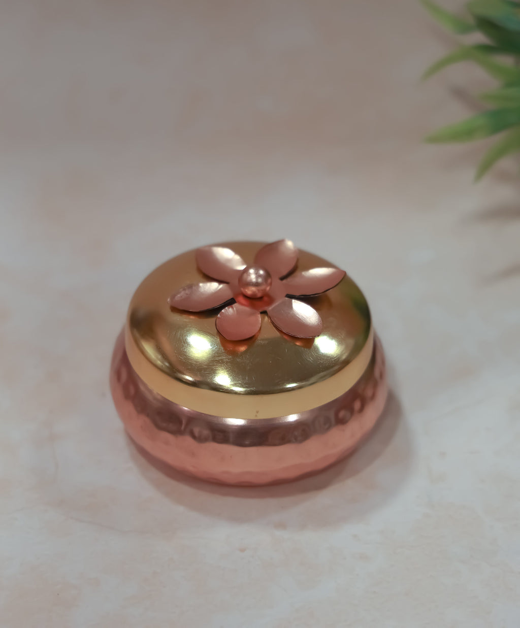 Metal Matki Box Copper Finish