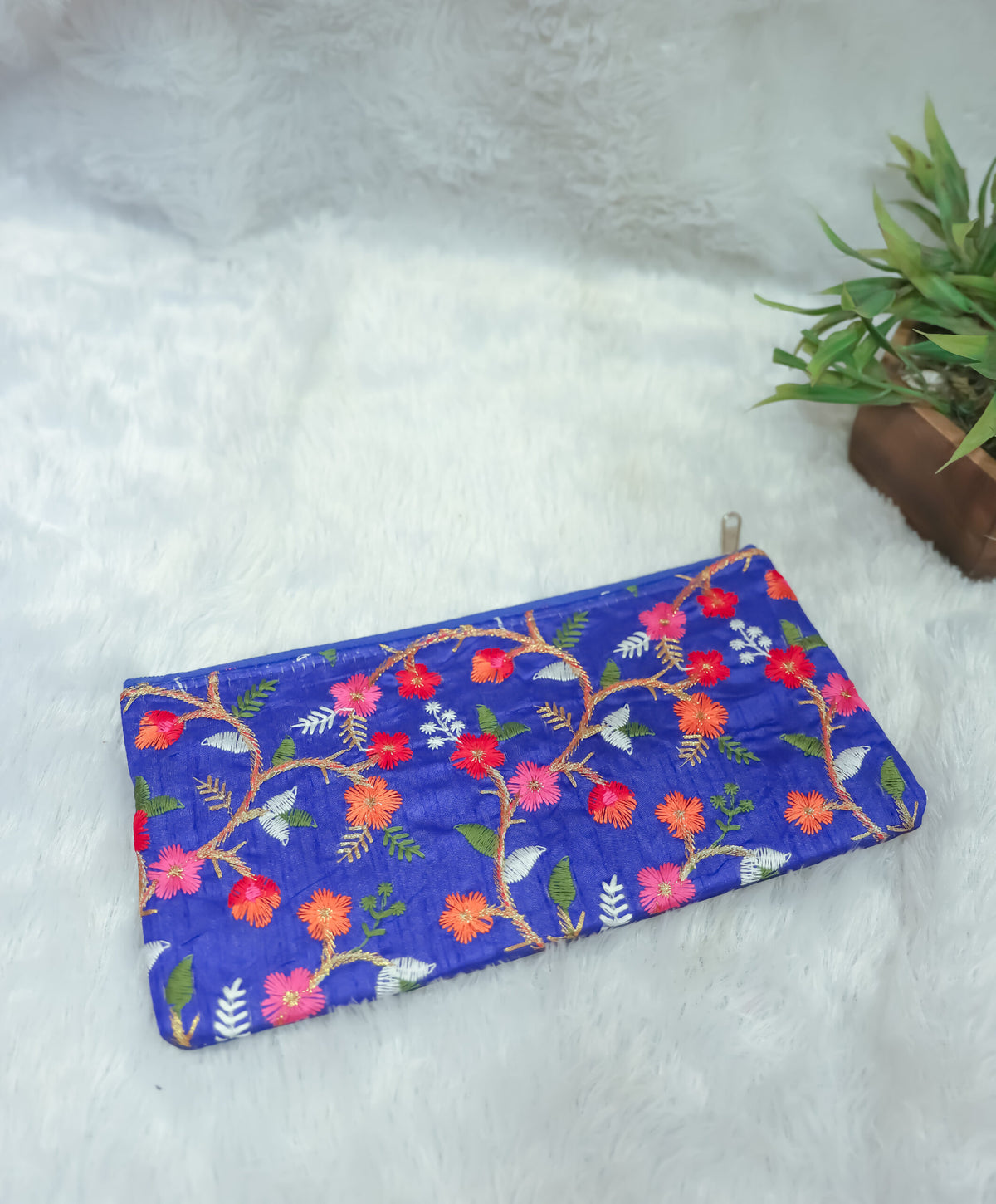 Multi flower embroidery Hand purse