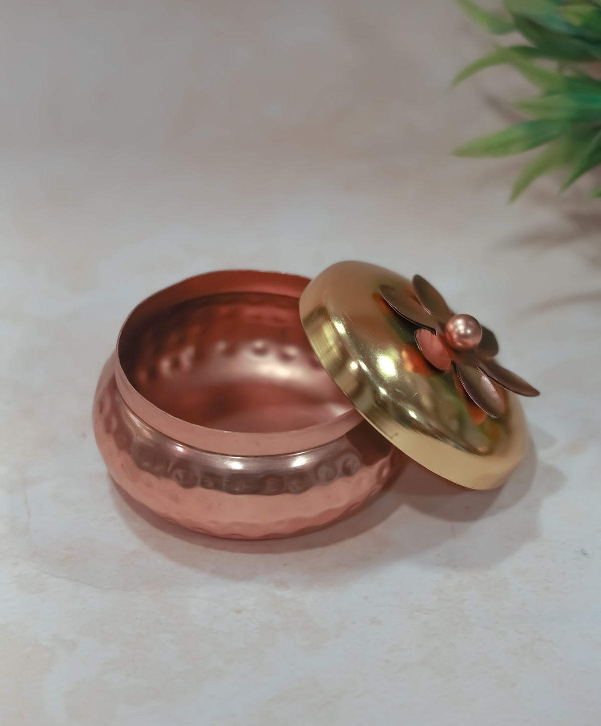 Metal Matki Box Copper Finish