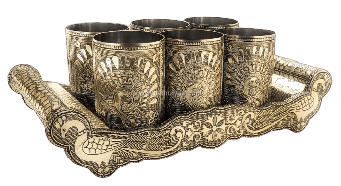Decorative Tray-6 Glass Set