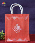 Jute bags with kolam print