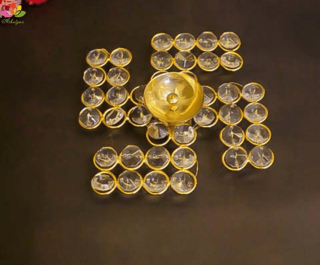 Crystal Swastik Diya