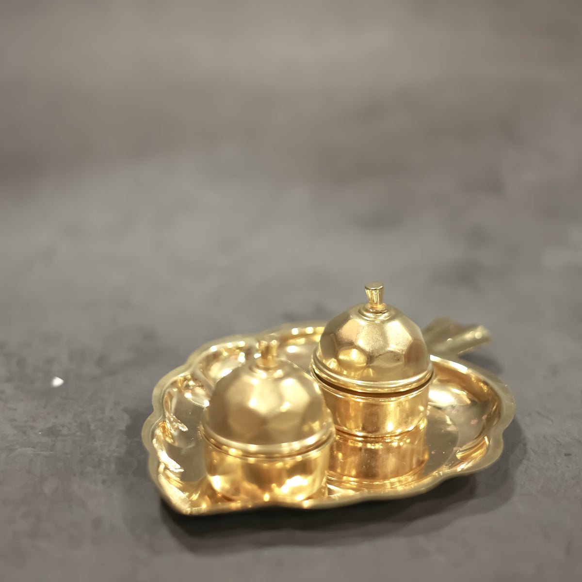 Brass Leaf Haldi Kumkum tray