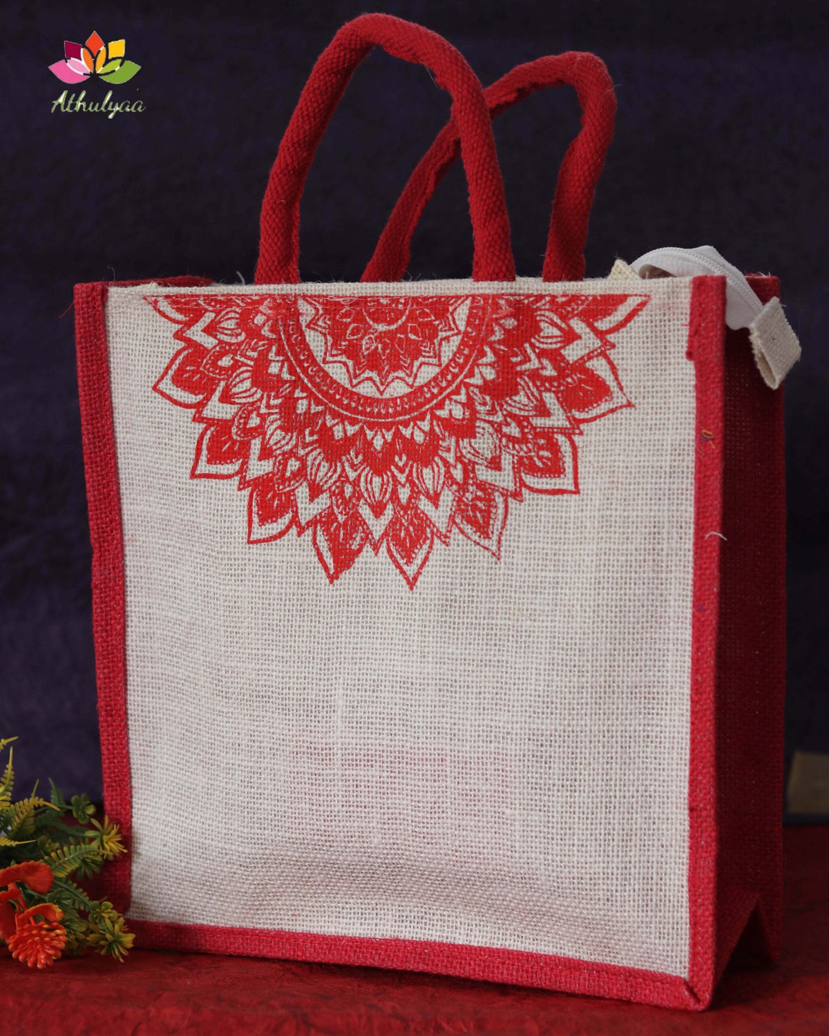 Mandala Print Jute Bag