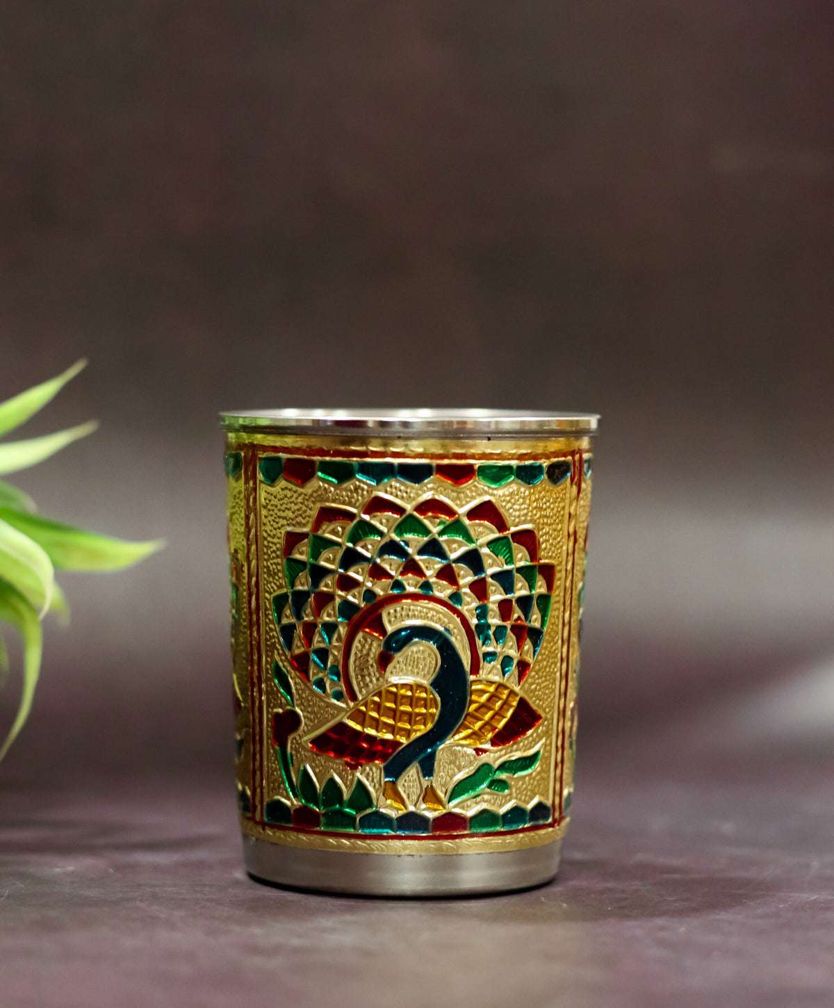 Meenakari 2 Glass Tray Set