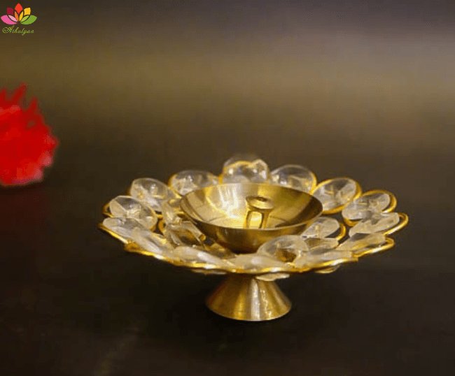 Crystal Akhand brass diya