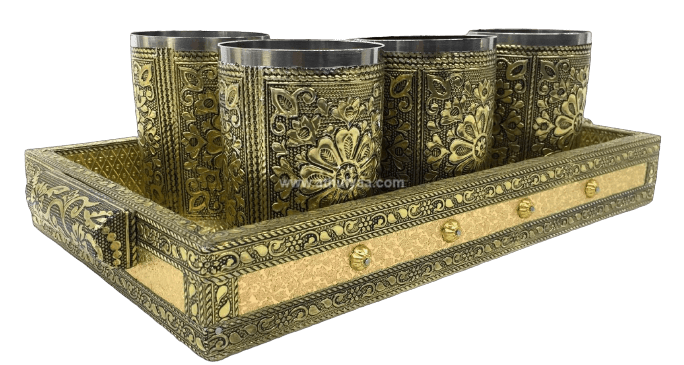 Recgin 6-Glass Tray Set