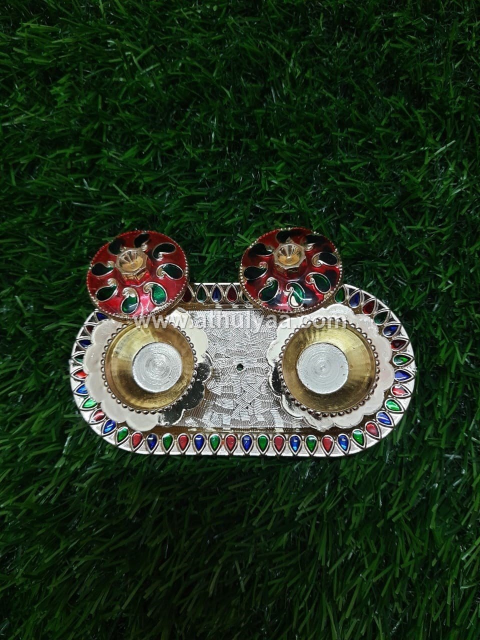 Kumkum Box On Plate